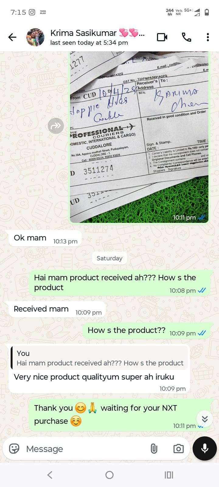 Customer review Happie Hugs